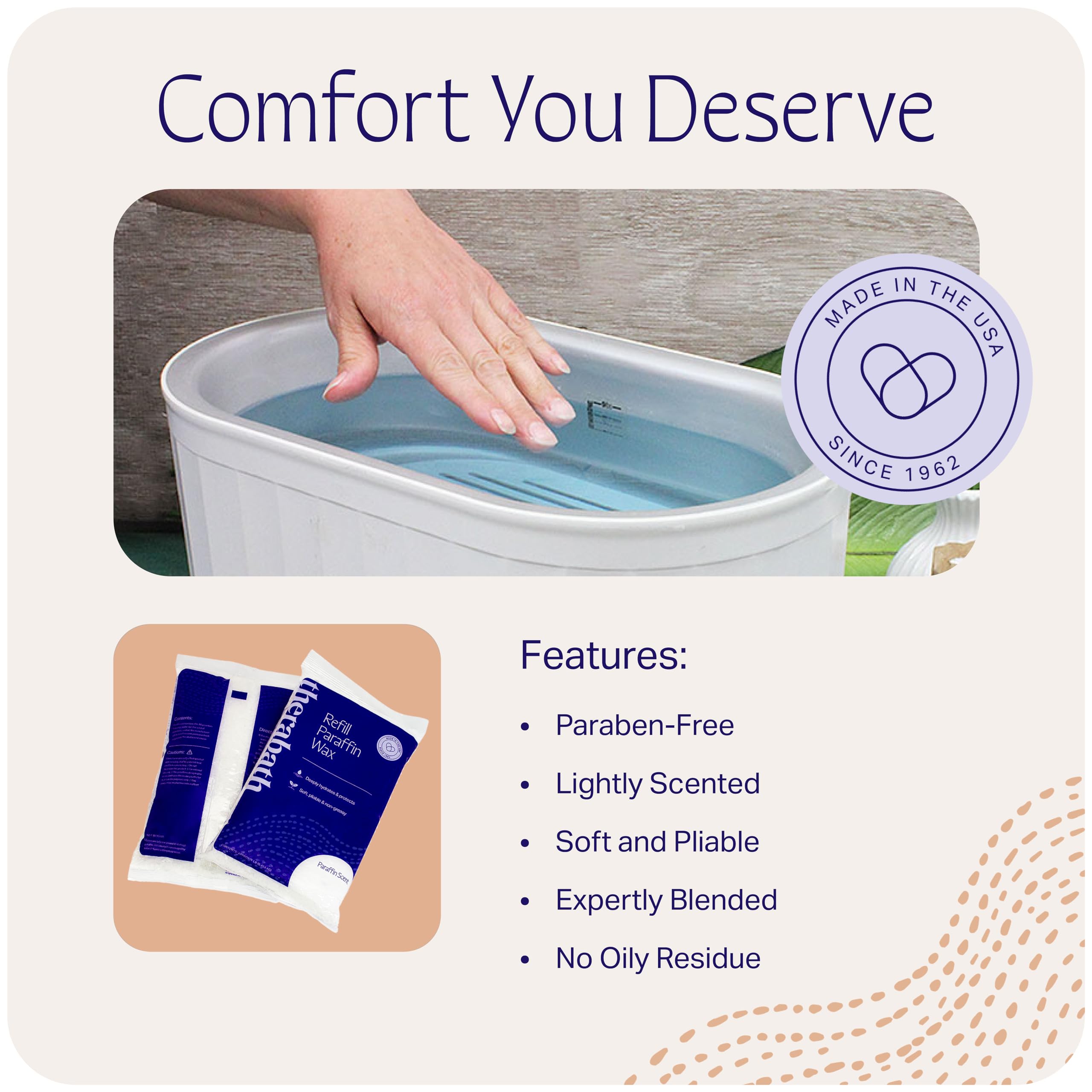 Therabath paraffin wax beads being poured into a thermotherapy bath machine