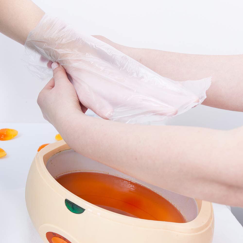 ForPro Cozies clear plastic paraffin bath liners stacked neatly to showcase the professional heavy duty material quality