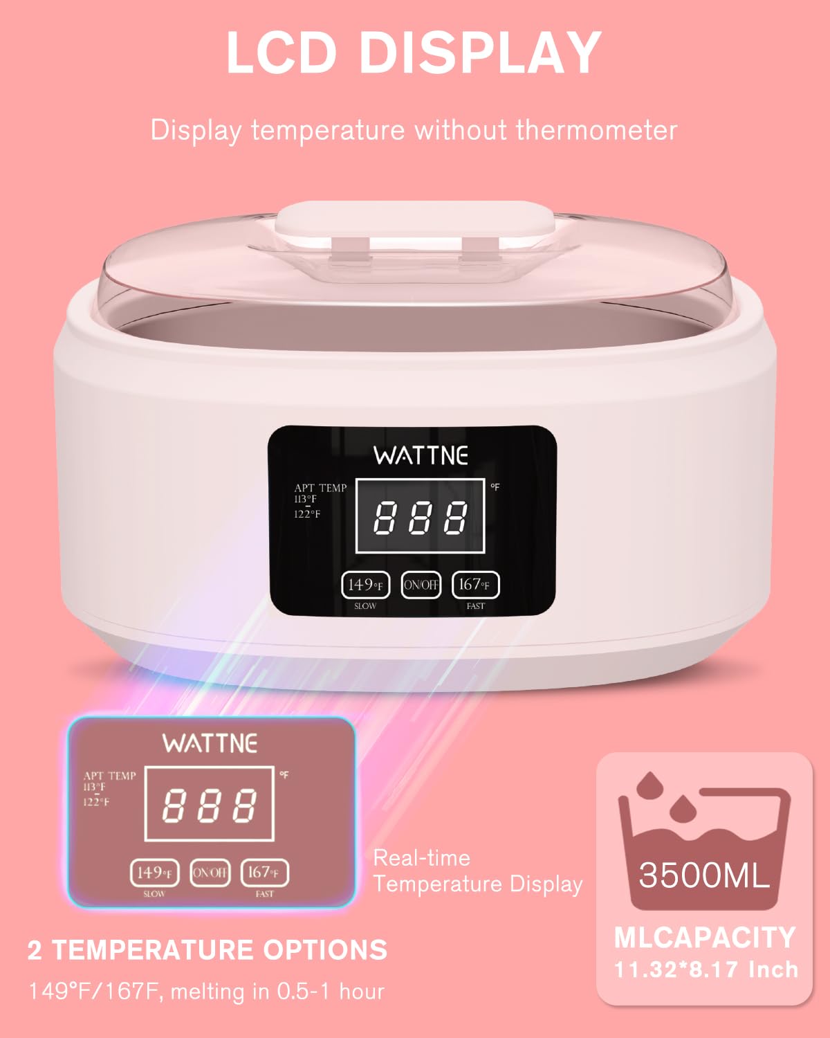 Wattne paraffin wax machine packaging contents including plastic liners and application brush.