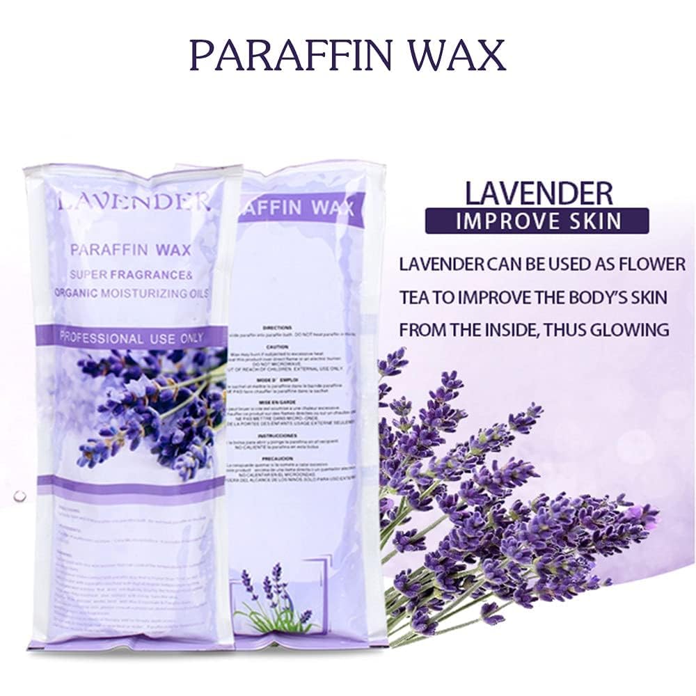 Warm paraffin wax coating on feet for deep skin hydration and healing