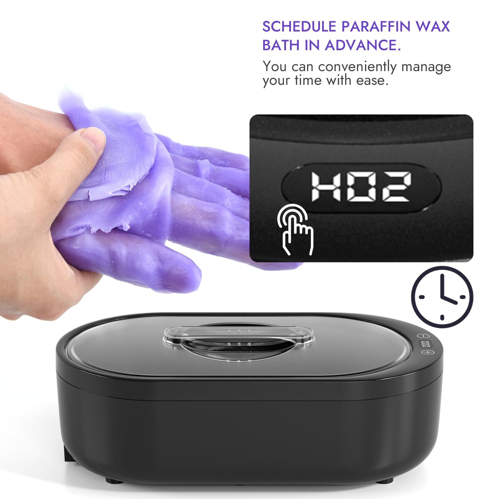 Paraffin wax warmer kit with protective liners for home spa treatment