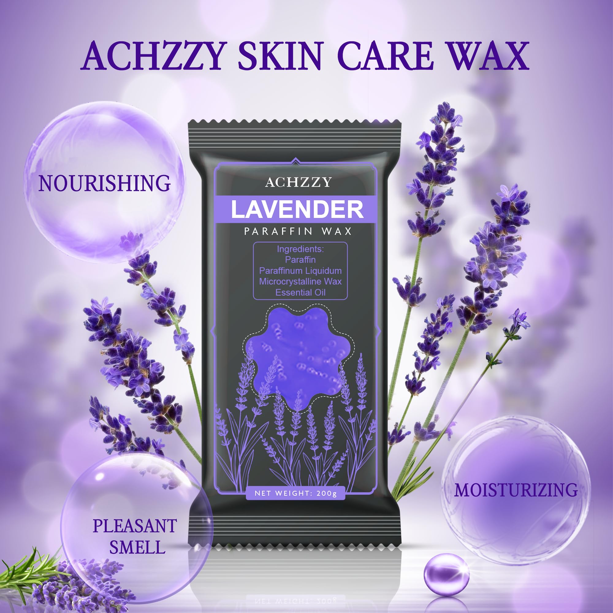 Twelve individual blocks of lavender scented paraffin wax arranged together