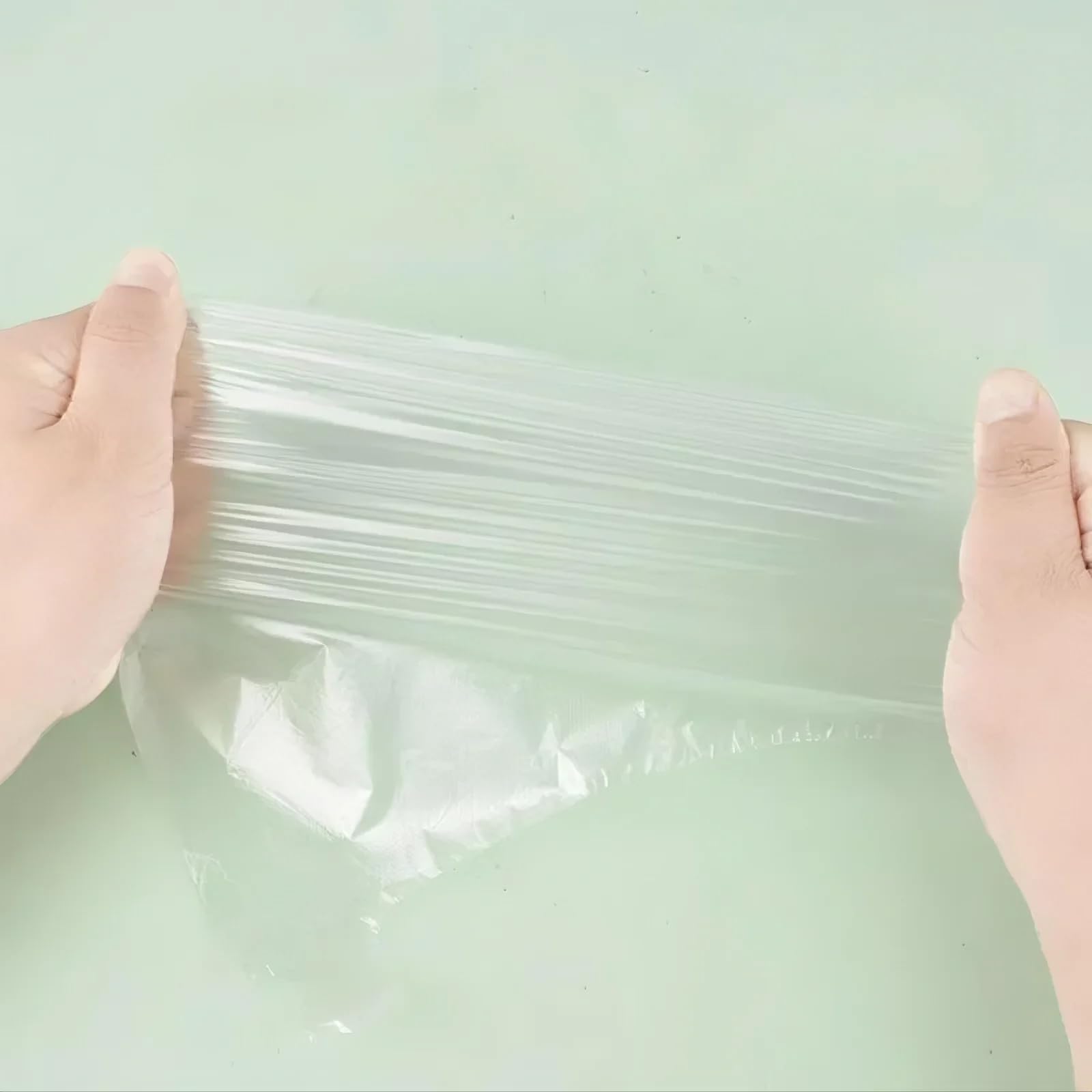 Moisturizing plastic socks applied on feet for cracked heel care