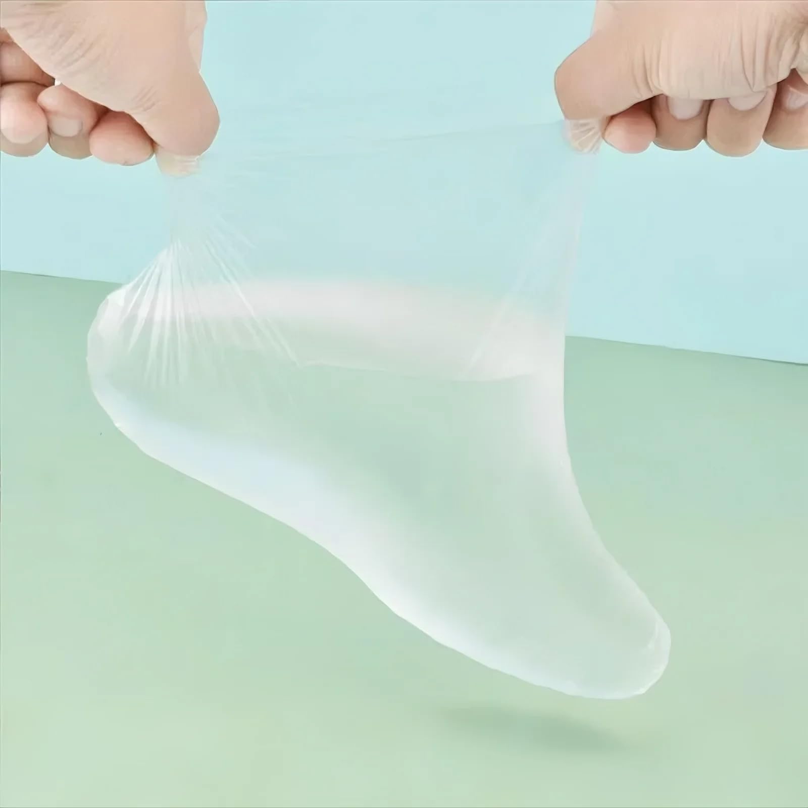 Waterproof pedicure foot covers protecting skin during a spa treatment