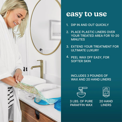 Using disposable plastic hand liners during at-home spa treatment