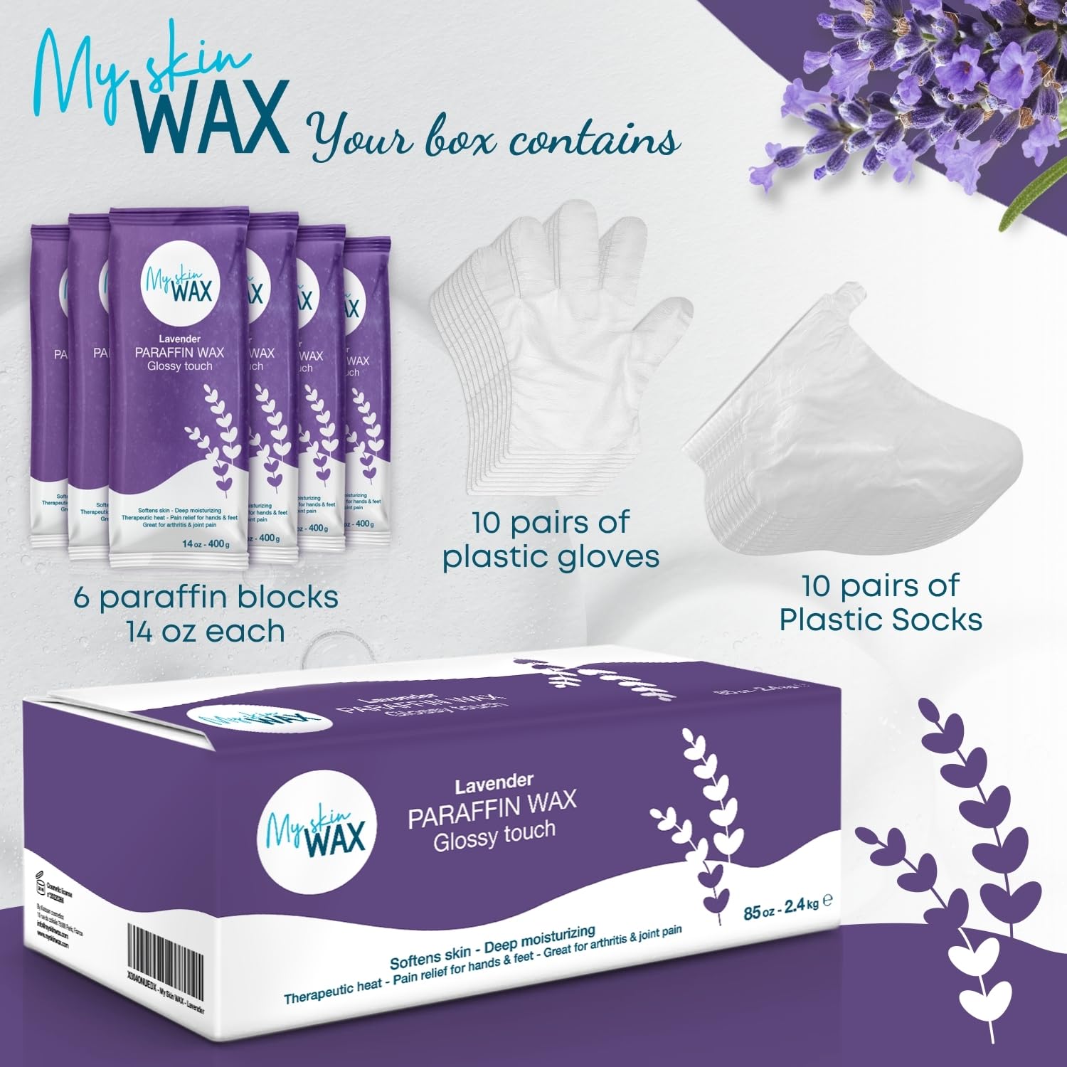 My Skin WAX Paraffin bath treatment for hands with lavender scented wax