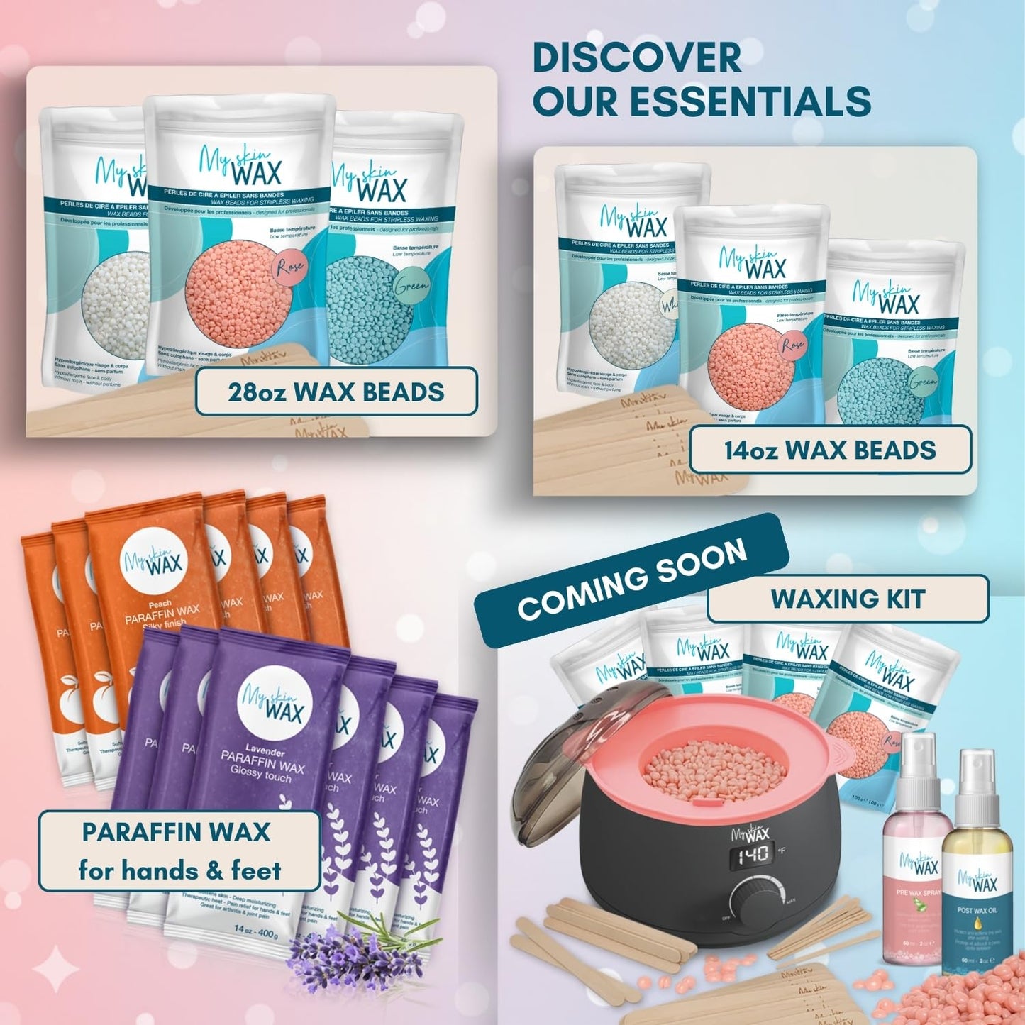 Premium hypoallergenic paraffin wax blocks showing smooth texture for sensitive skin
