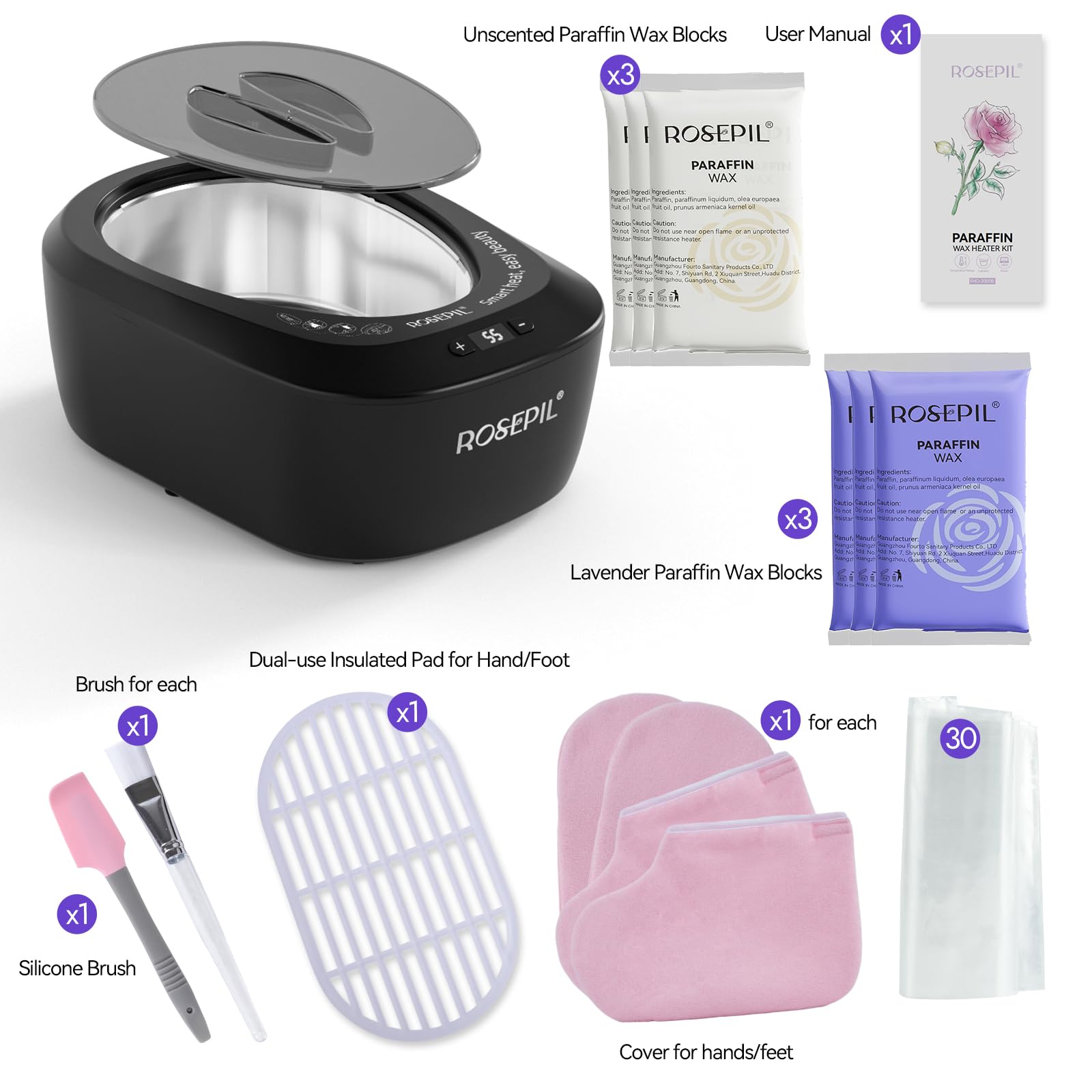 Rosepil automatic pro wax warmer top angle view revealing the spacious interior heating pot