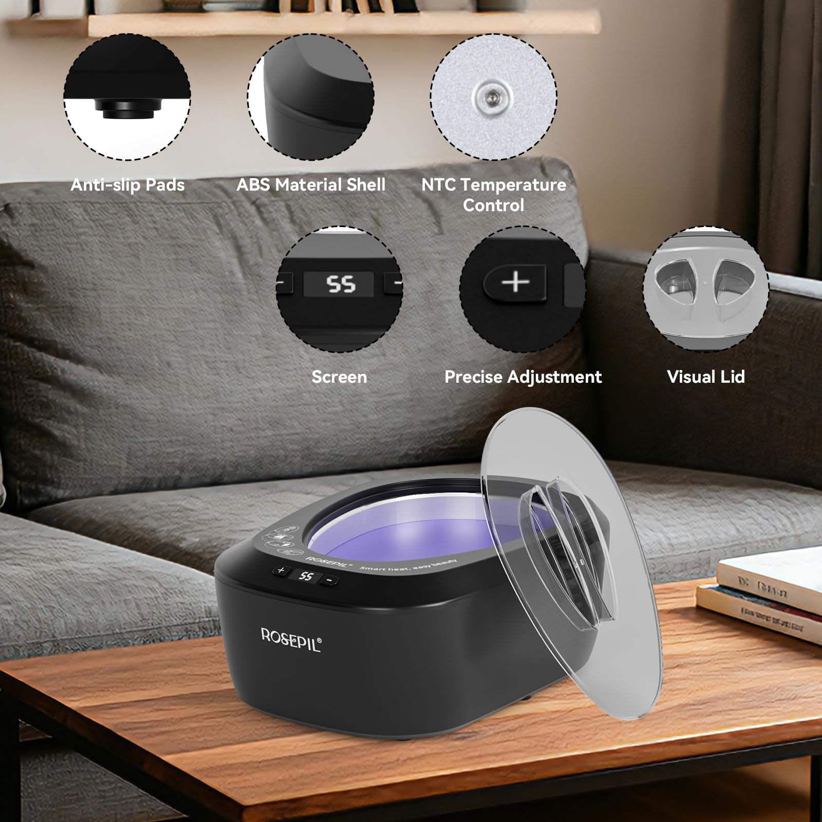 Rosepil paraffin wax bath machine displaying high quality heat resistant outer casing materials