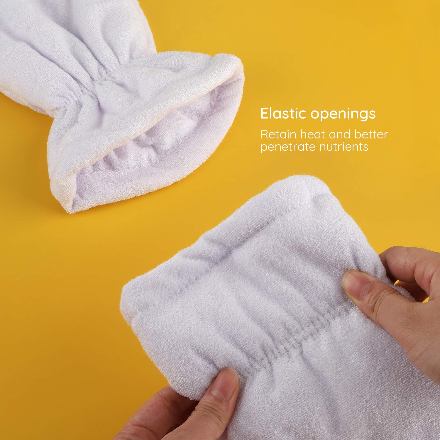 White insulated paraffin wax gloves by Segbeauty displayed as a pair for thermal hand therapy