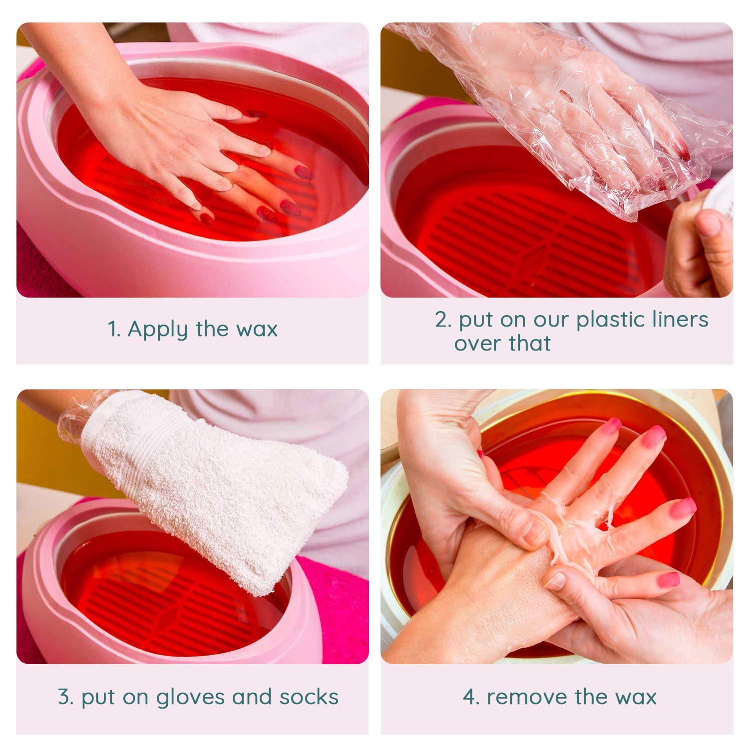 Thermal bath wax refill socks and gloves for intensive moisturizing