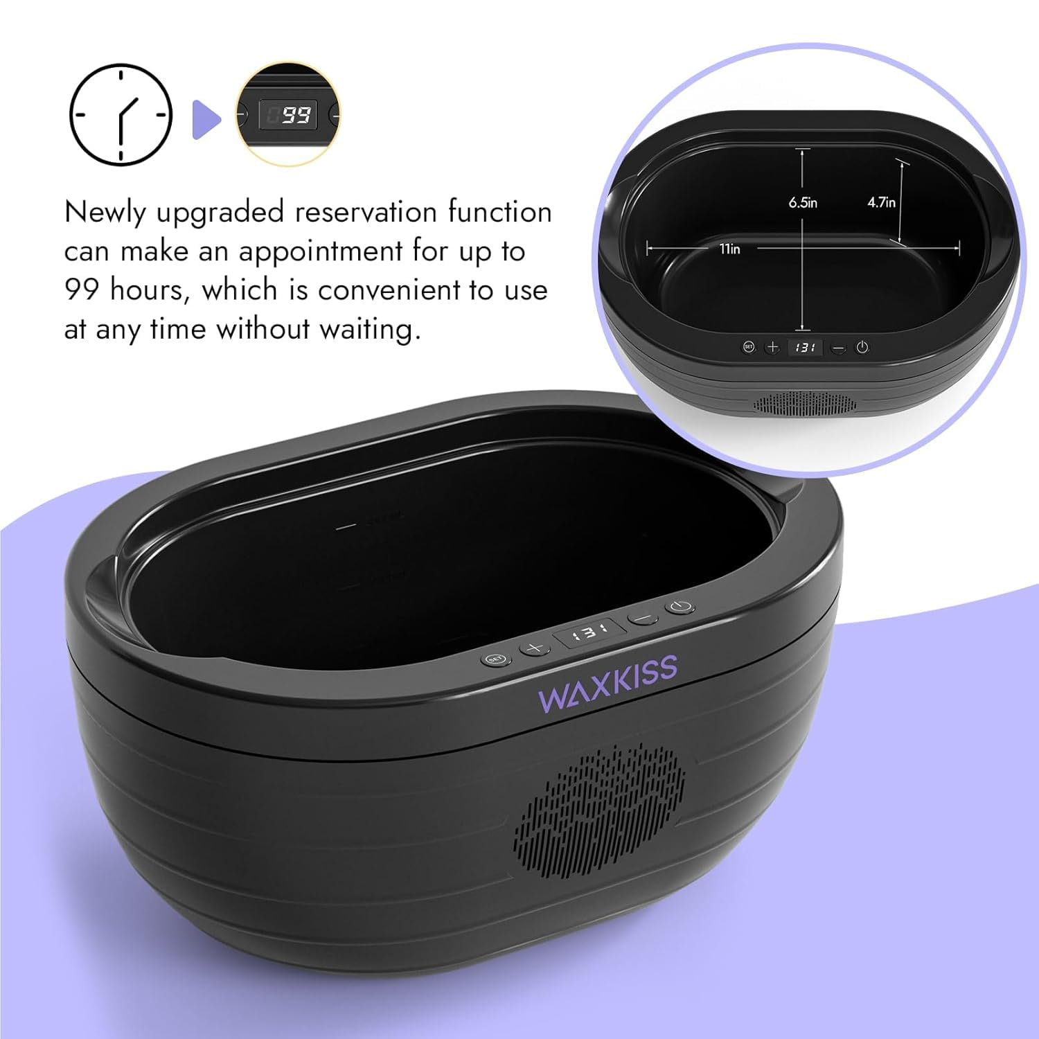 Premium lavender paraffin wax refills included in the Waxkiss moisturizing kit for dry skin therapy
