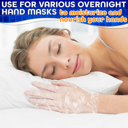 Waterproof clear hand mittens protecting sensitive skin from household cleaning liquids