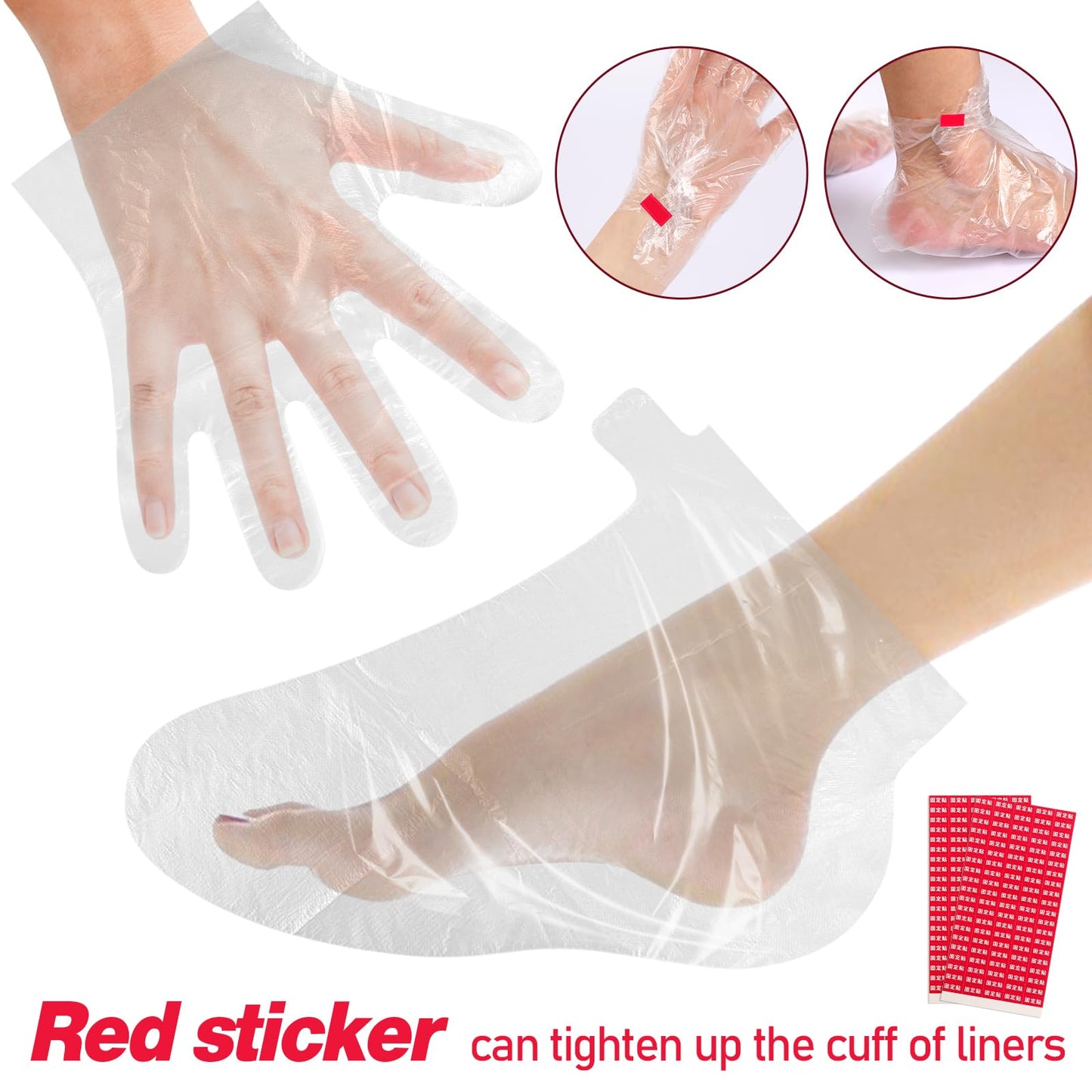 Full contents of the moisturizing hand and foot treatment kit displaying both glove and bootie styles