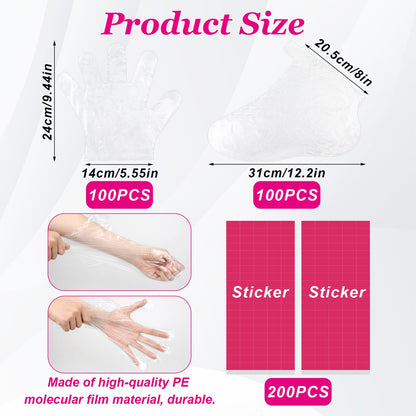 Disposable plastic hand and foot bags for paraffin wax bath therapy