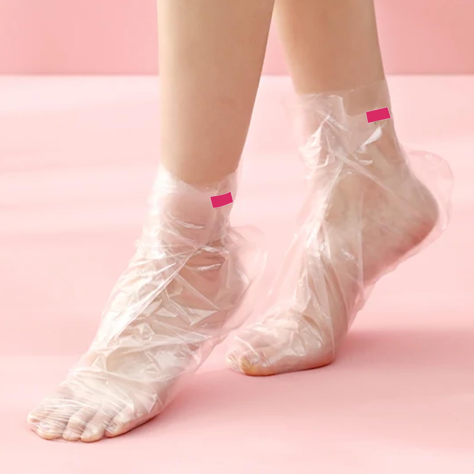 Transparent foot booties for paraffin wax pedicure maintenance