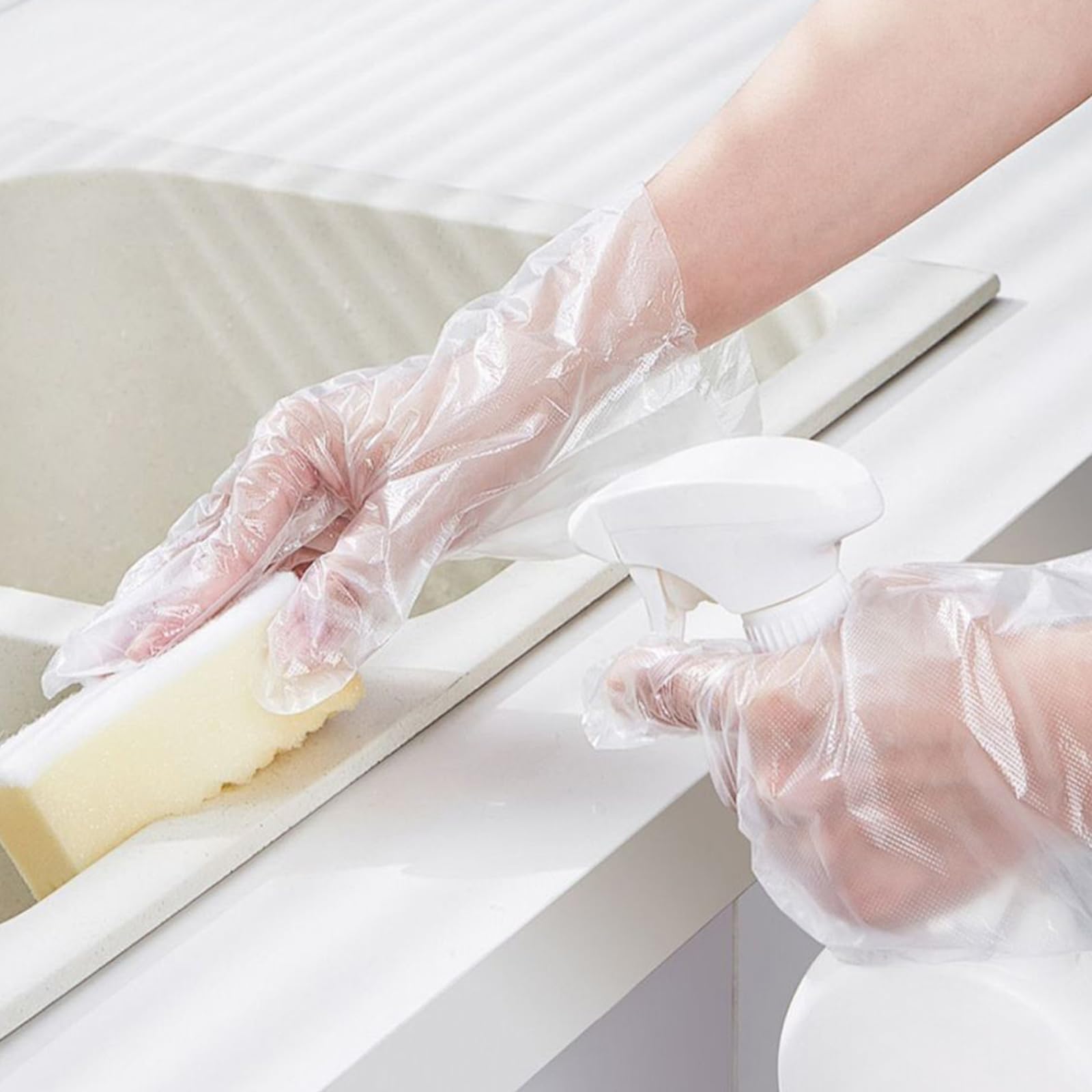 Two hundred count paraffin bath mitt liners being applied over wax
