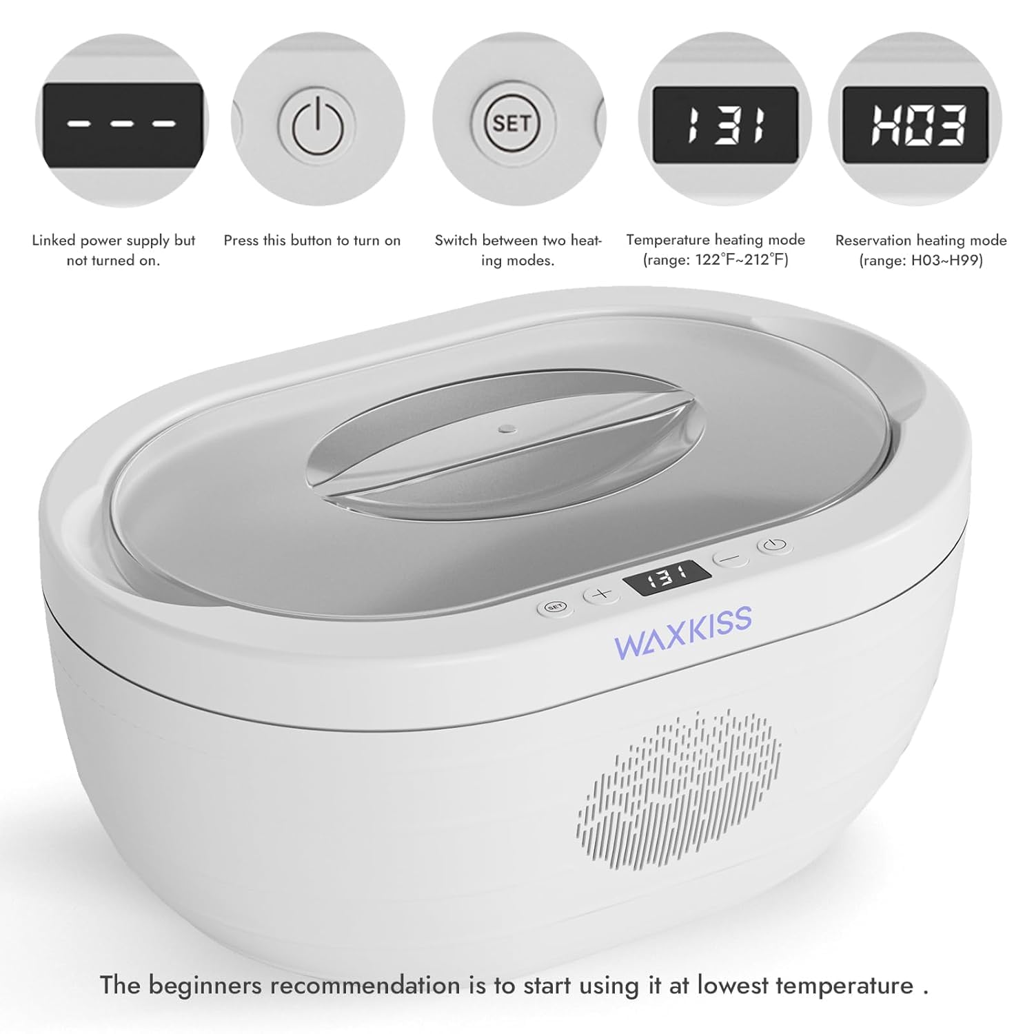 Waxkiss 3000ml paraffin bath warmer kit with wax refills and gloves