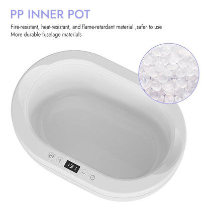 Premium imported paraffin wax warmer device packaging and included accessories