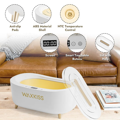Side profile of the durable housing design of the digital paraffin wax warmer device.