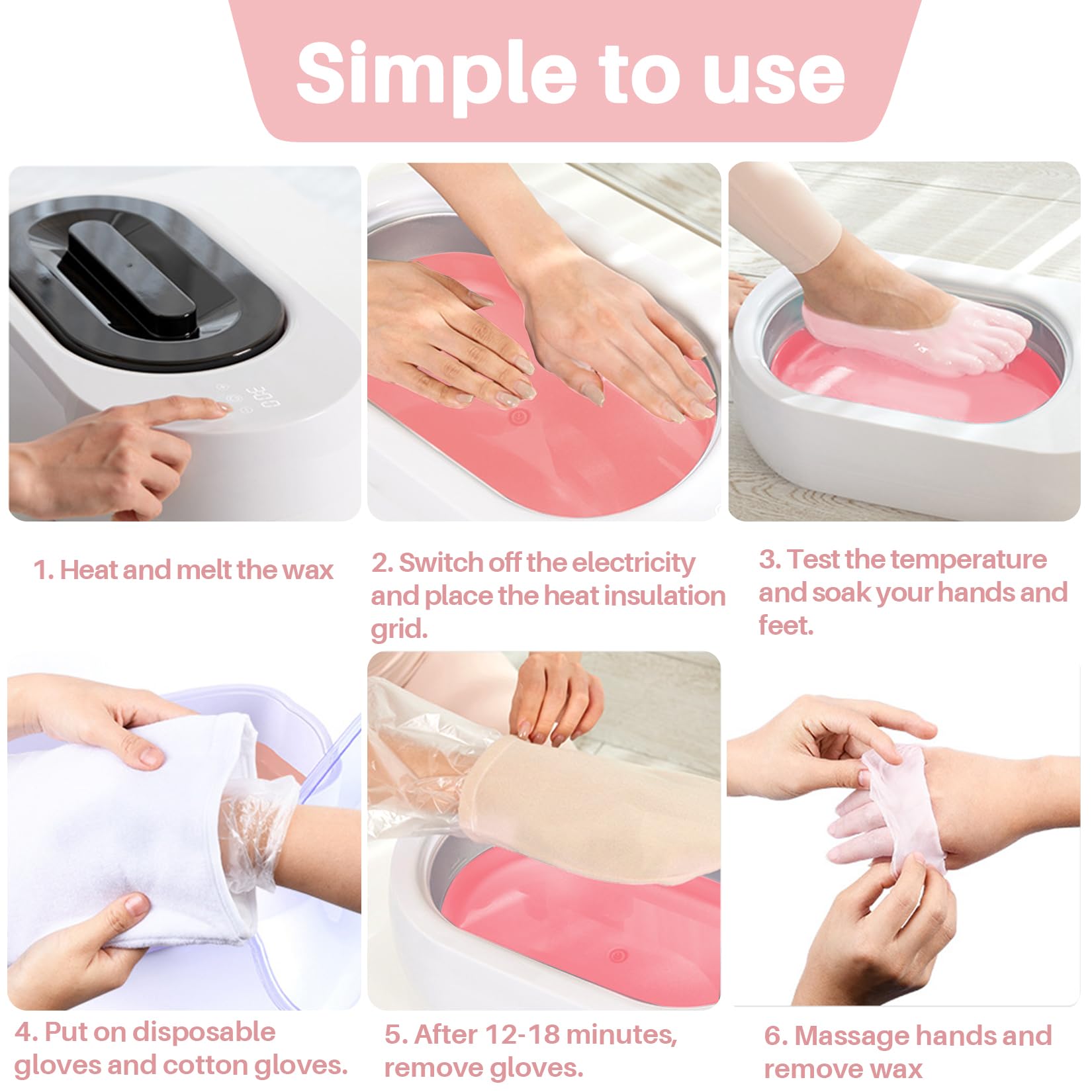 Paraffin bath machine refills with peach essential oil and vitamin E components