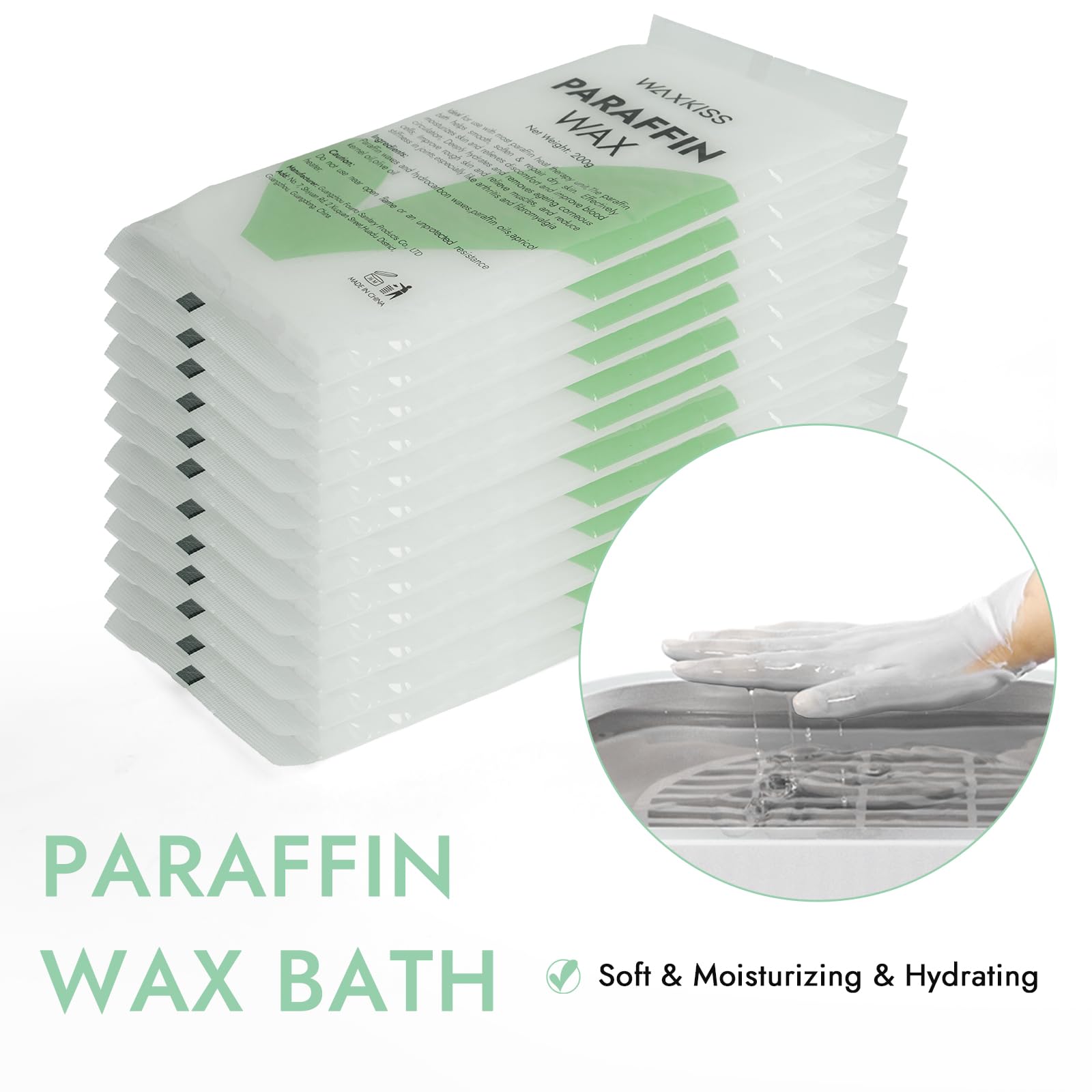 Wewax hypoallergenic unscented paraffin bath refills being melted inside a professional heating machine