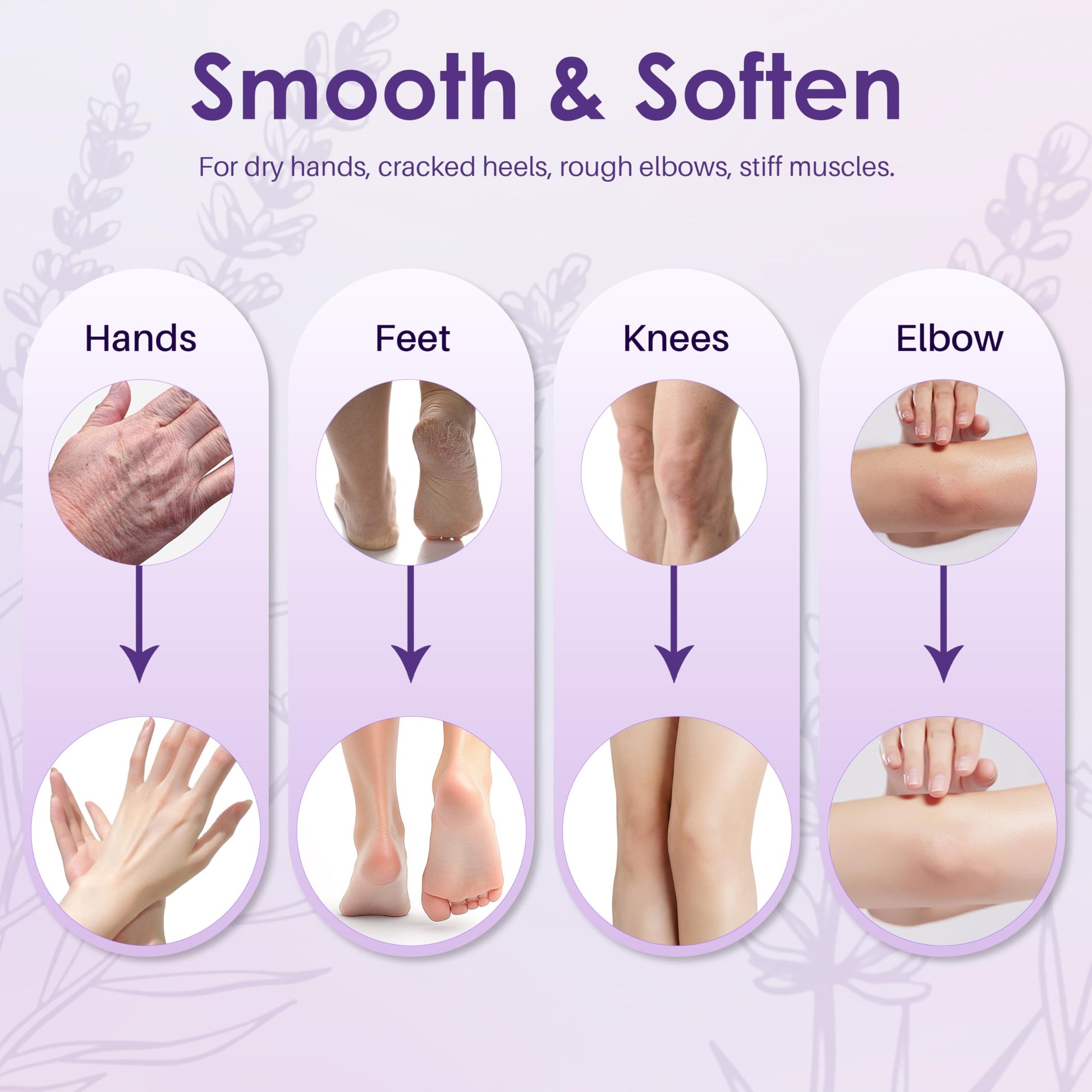 Paraffin wax heat therapy application on feet to soothe rough heels and muscle fatigue.