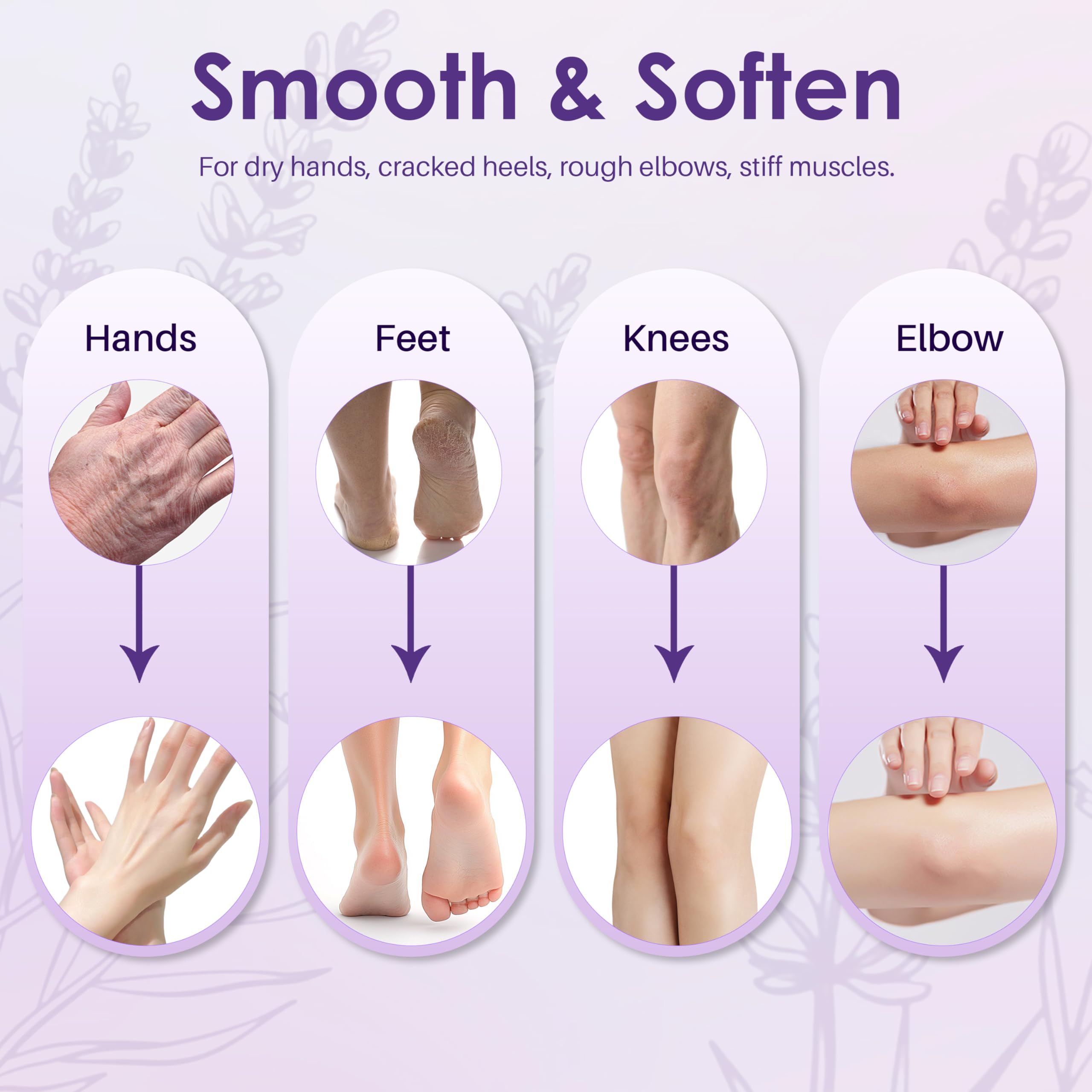Paraffin wax heat therapy application on feet to soothe rough heels and muscle fatigue.