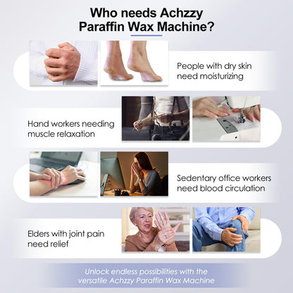 Full product kit of the Achzzy paraffin wax warmer showcasing secure lid and premium build