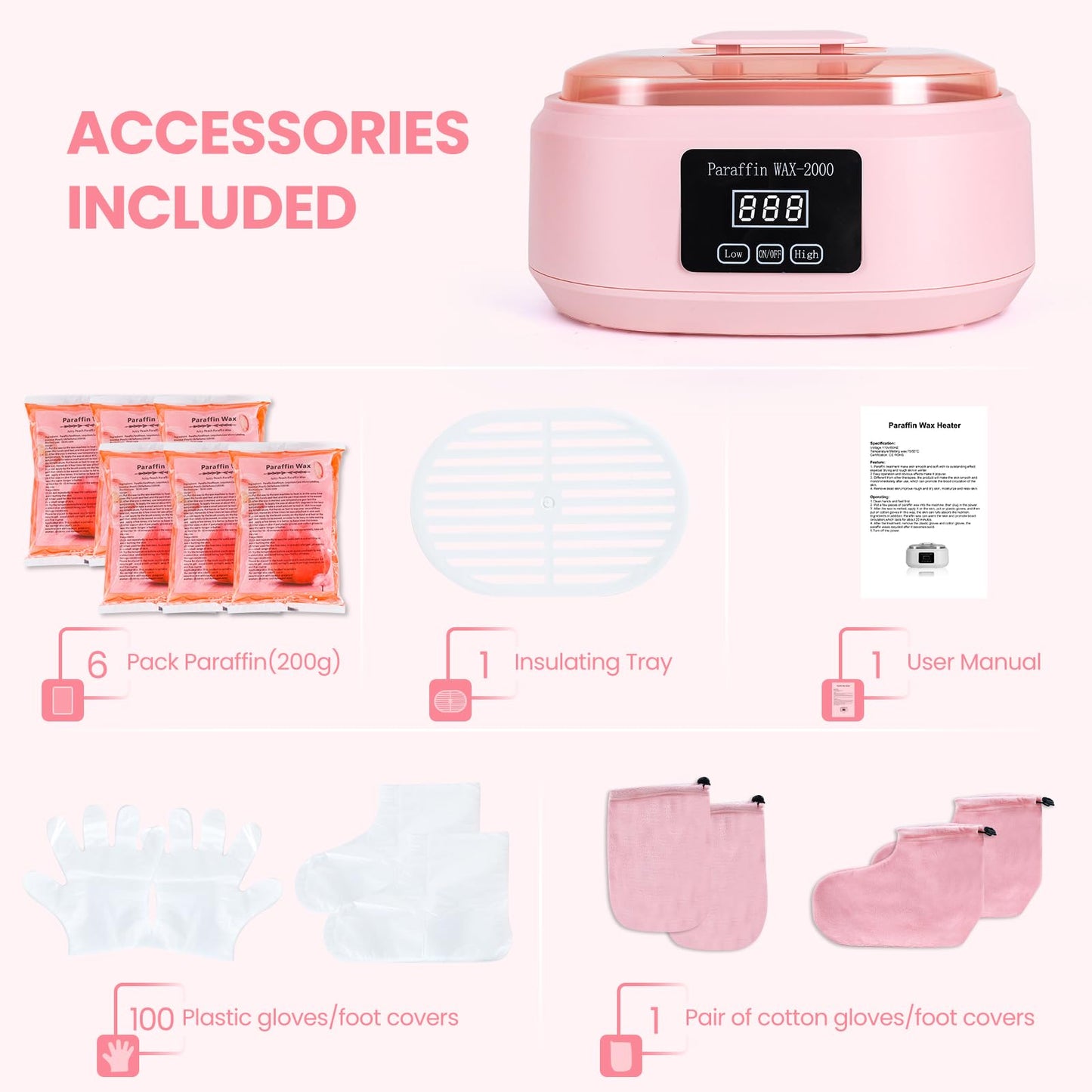 Ananelleo hot wax machine packaging showing all contents for salon grade heat therapy at home