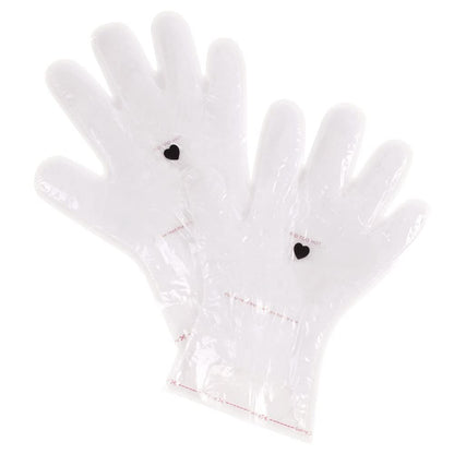Close up view of the thermochromic temperature identification label on the paraffin wax mitt.