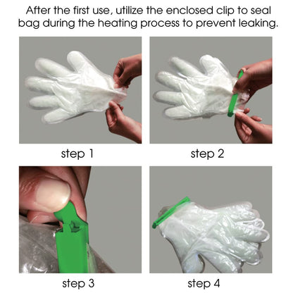 A user wearing the ForPro paraffin hand treatment gloves for deep home moisturization.