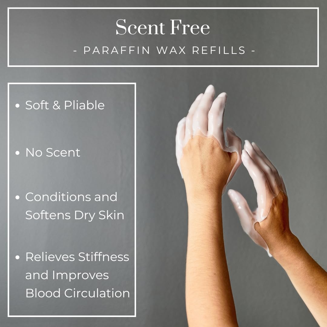 Becky Home Therma Soothe fragrance free paraffin wax refill showing the block texture before melting.