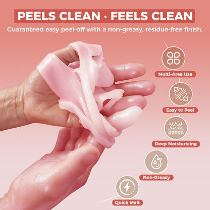 A foot immersed inside the large pink paraffin wax machine for home pedicure therapy.