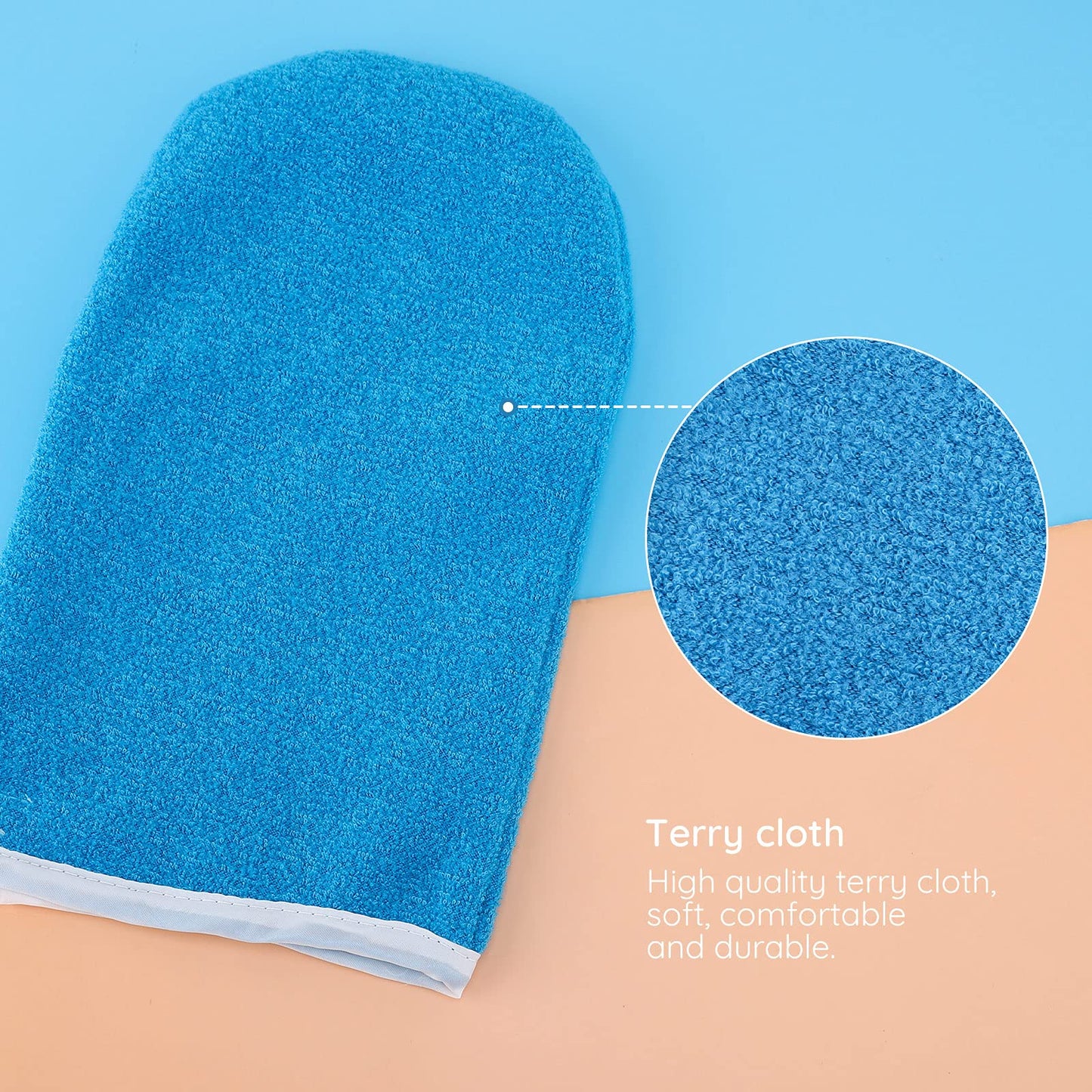 Blue terry cloth paraffin wax socks with elastic opening