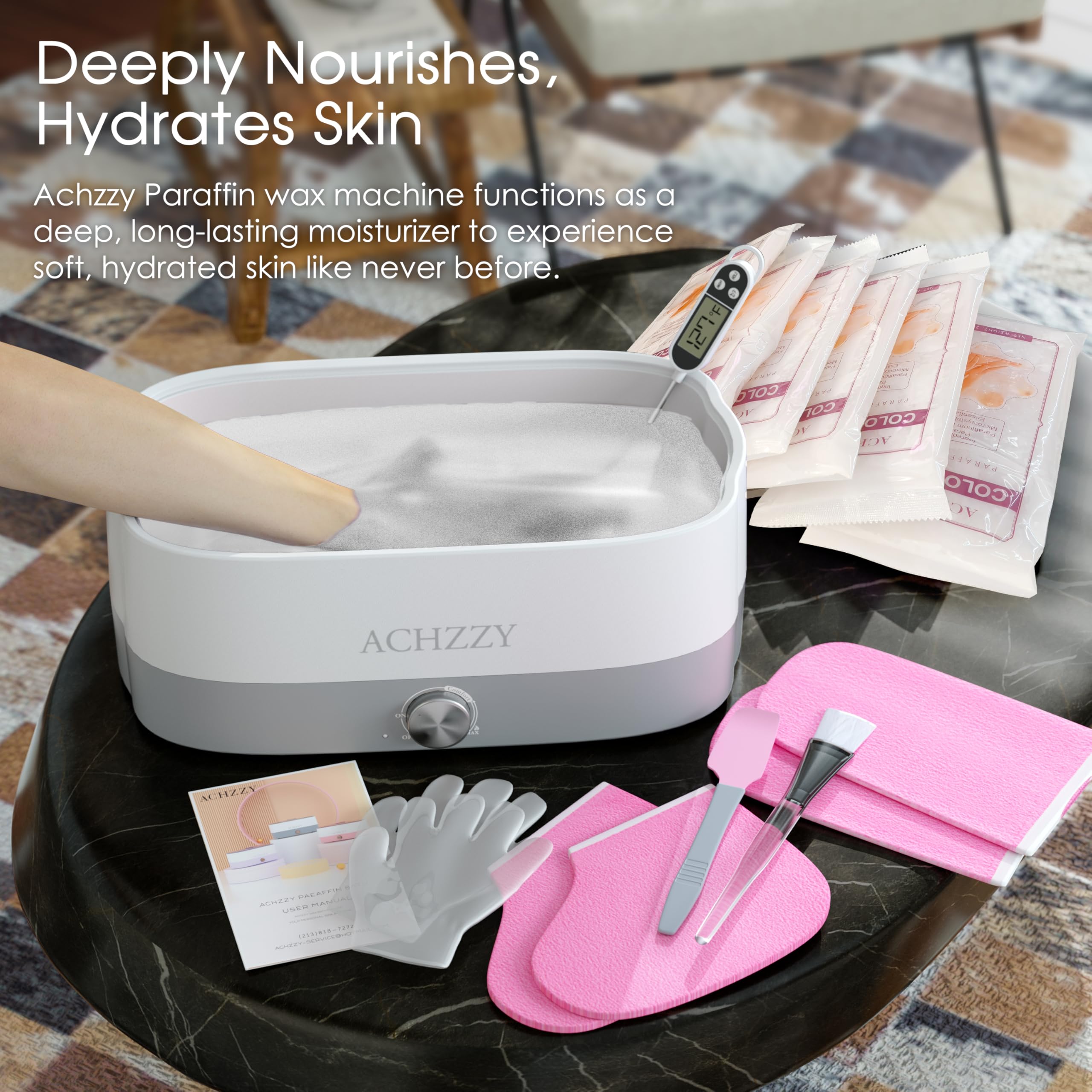 Close up look of colorless unscented paraffin wax bars showcasing smooth texture for sensitive skin care.