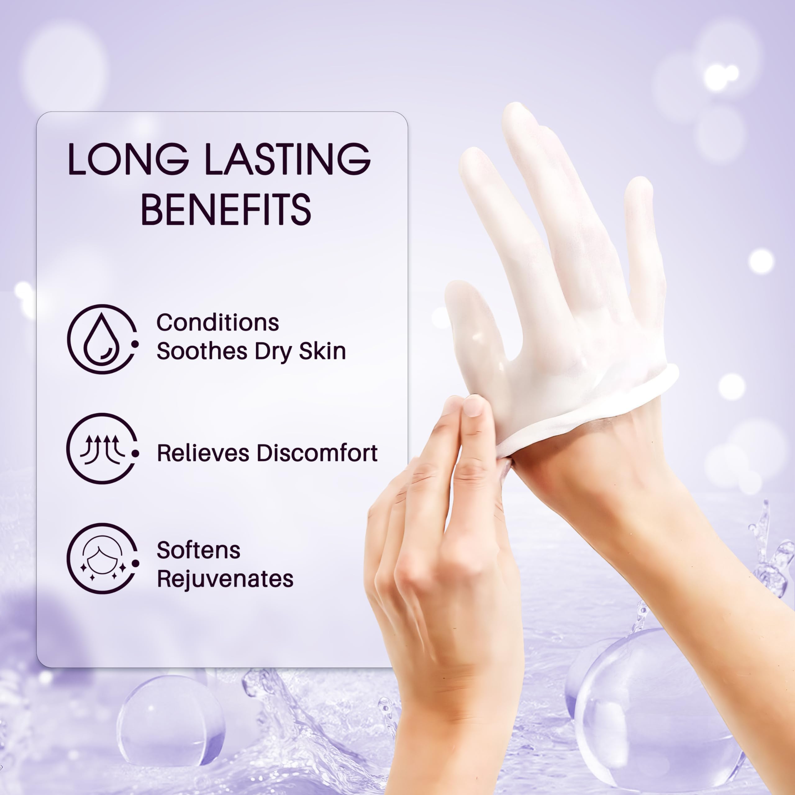 Paraffin bath treatment being applied to dry cracked heels for intense moisturizing and skin softening.