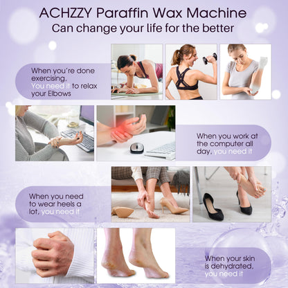 Side view of Achzzy paraffin wax block detailing the safety and ingredient information label clearly.