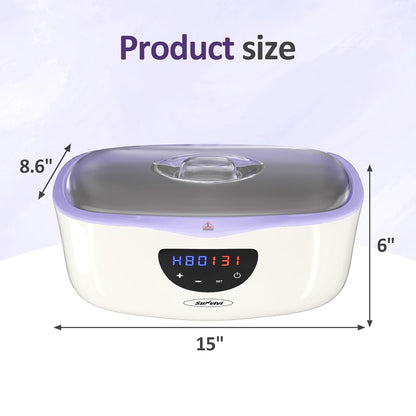 Sunvivi paraffin bath kit with eight wax refills and insulating gloves arranged neatly