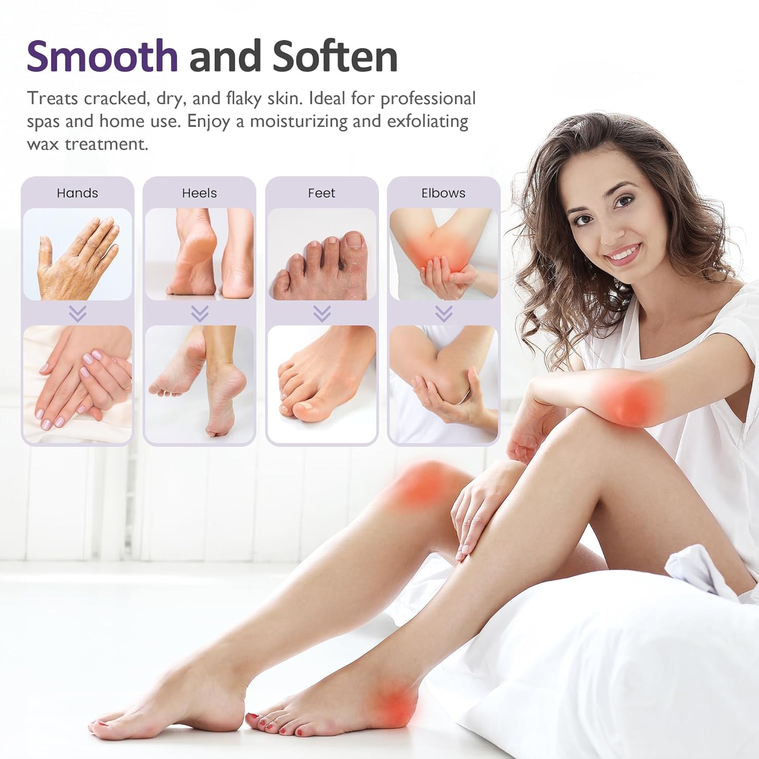 Sunvivi moisturizing wax kit being used for at home foot immersion therapy