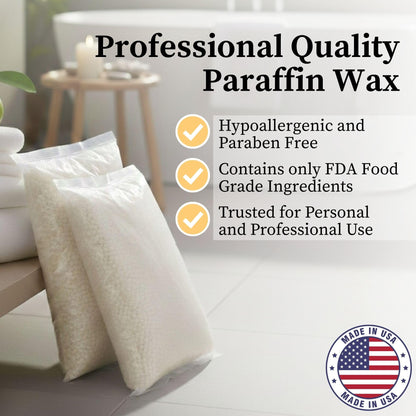 Close up view of premium quality medical grade citrus scented paraffin wax beads.
