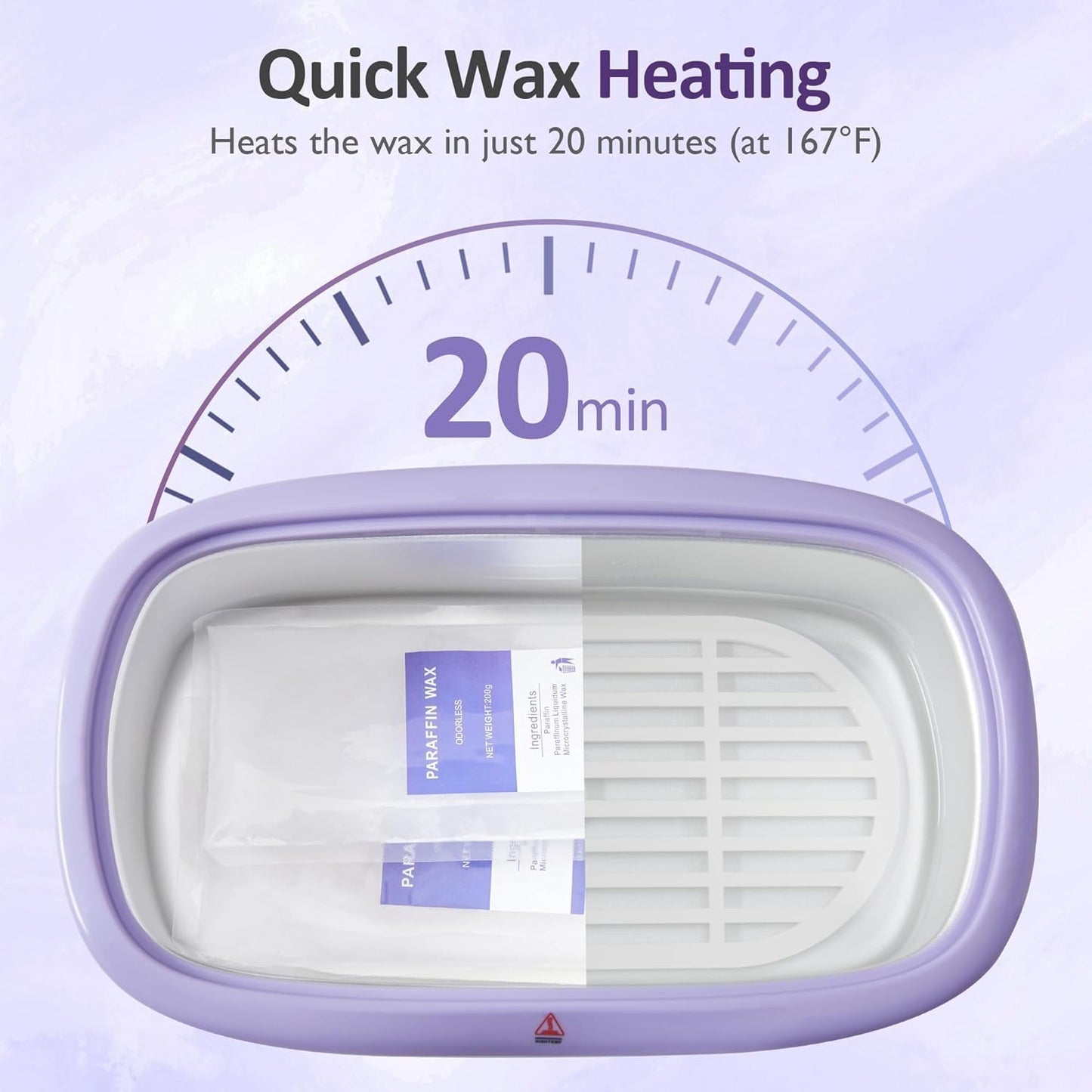 Sunvivi paraffin wax machine safely melting wax with protective grid in place
