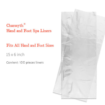 Transparent plastic liner socks and gloves for hot wax therapy