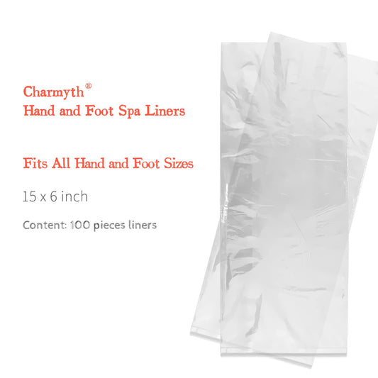 Transparent plastic liner socks and gloves for hot wax therapy