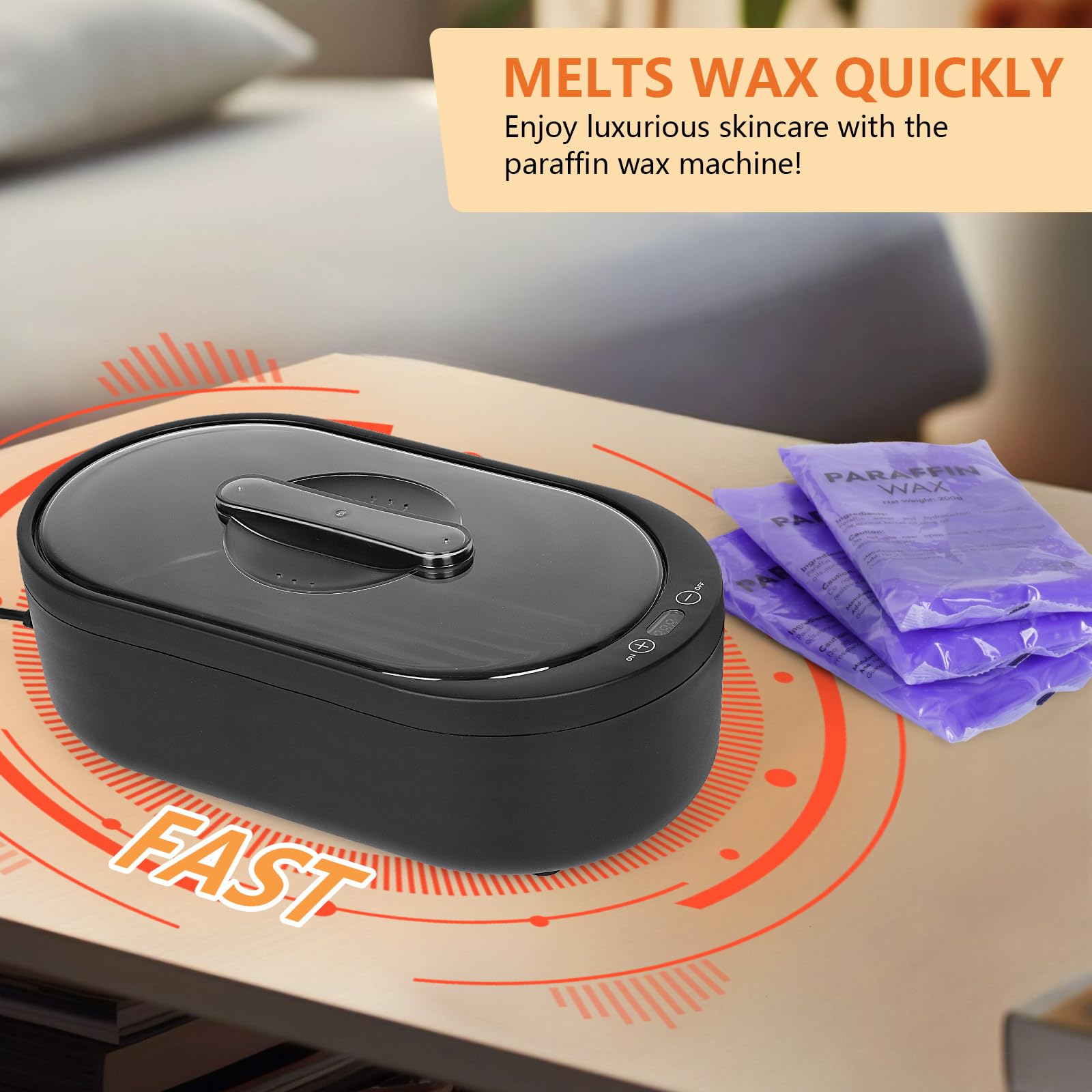 Spa hot wax machine close up of digital temperature controls
