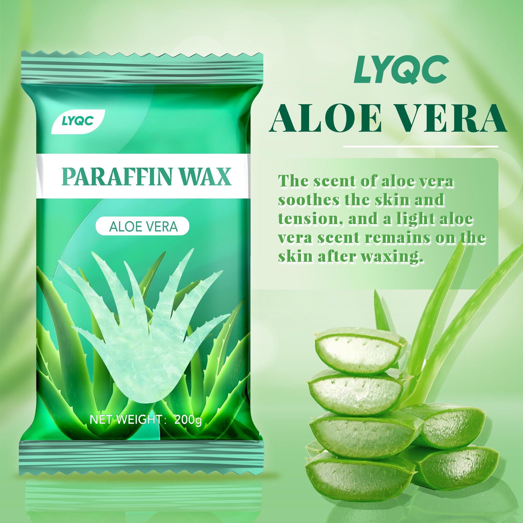 Ten individual packages of LYQC paraffin wax refill stacked neatly showing product labeling.