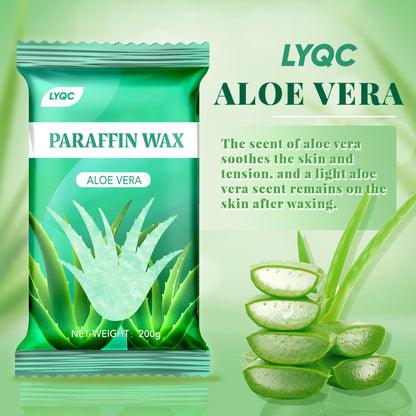 Ten individual packages of LYQC paraffin wax refill stacked neatly showing product labeling.