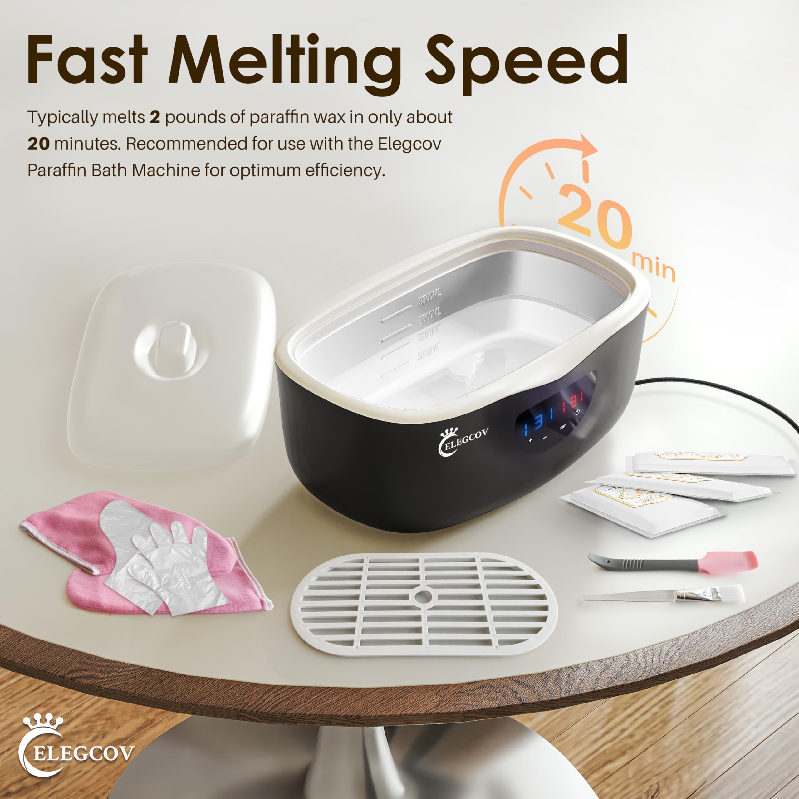 Deep moisturizing paraffin treatment for dry skin relief on heels and feet