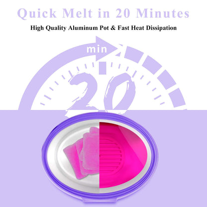 Ejiubas paraffin wax machine filled with melted purple wax for therapy