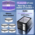 Karite wax warmer interior stainless steel pot detail